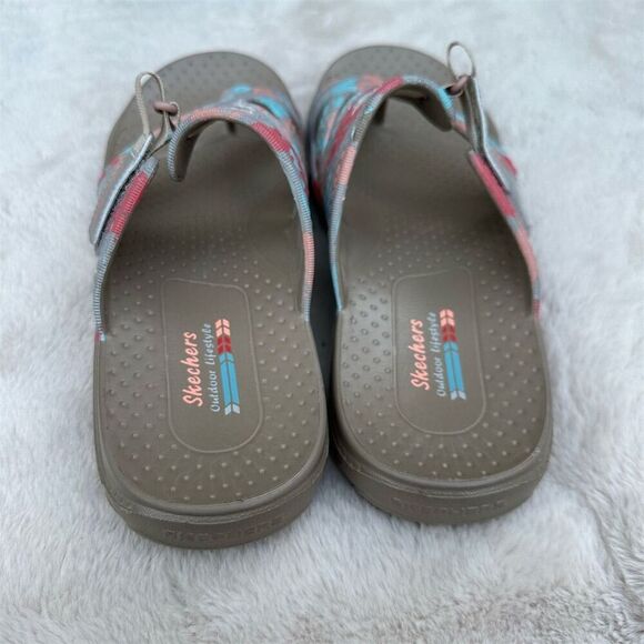 Skechers Women's Foamies Reggae Thong Sandals Floral Multicolor Casual Size 11 - Picture 2 of 8